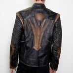 Thor Armor Leather Jacket // Gray + Brown (L)