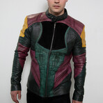 Boba Fett Mandalorian Leather Jacket // Green + Burgundy (XS)