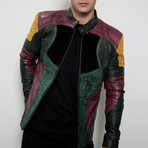 Boba Fett Mandalorian Leather Jacket // Green + Burgundy (XL)