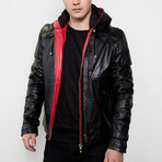 Red Hood Limited Edition Leather Jacket // Black + Red (XL)