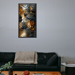 Meshed Gold and Silver // Framed Canvas (22"H x 12"W x 2"D)