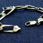 Sterling Silver Mega Paperclip Link Chain Bracelet // 8" // 9.5mm