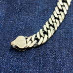 Sterling Silver Cuban Link Chain Bracelet // 8" // 9mm