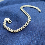 Sterling Silver Elevated Design Link Chain Bracelet // 8.5" // 4.5mm