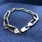 Sterling Silver Mega Paperclip Link Chain Bracelet // 8" // 9.5mm
