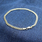 Sterling Silver Flat-Edge Curb Link Chain Bracelet // 3.5mm (7.5" // 3.8g)