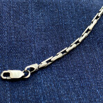 Sterling Silver Boston Link Chain Bracelet // 8" // 2.5mm
