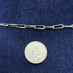 Sterling Silver Paperclip Link Chain Bracelet // 8" // 4mm