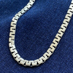 Sterling Silver Elevated Design Link Chain Necklace // 20" // 5mm