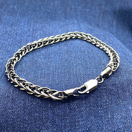 Sterling Silver Foxtail Link Chain Bracelet // 8" // 4mm