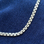 Sterling Silver Elevated Design Link Chain Necklace // 20" // 5mm