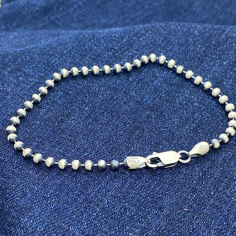 Sterling Silver Bead Chain Bracelet // 3mm (7.5" // 4.9g)