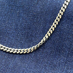 Sterling Silver Cuban Link Chain Necklace // 20" // 4mm