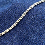 Sterling Silver Square Snake Link Chain Bracelet // 3mm (7.5" // 9.2g)