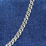 Sterling Silver Layered Link Chain Bracelet // 4.5mm (7.5" // 5.5g)