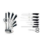 8-Piece Knife Set // Acrylic Stand // Black + Steel