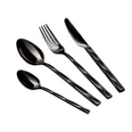 24-Piece Stainless Steel Mirror Finish Cutlery Set // Black