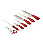 8-Piece Knife Set // Acrylic Stand // Burgundy