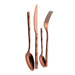 24-Piece Stainless Steel Satin Finish Cutlery Set // Rose Gold