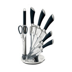 8-Piece Knife Set // Acrylic Stand // Black + Steel