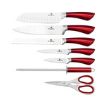 8-Piece Knife Set // Acrylic Stand // Burgundy