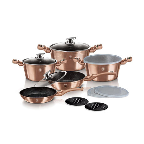 13-Piece Kitchen Cookware Set // Rose Gold