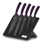 6-Piece Knife Set // Magnetic Holder // Purple