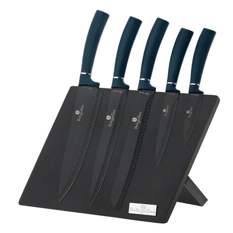 5 Piece Knife Set + Magnetic Holder // Aquamarine