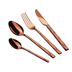 24-Piece Stainless Steel Satin Finish Cutlery Set // Rose Gold