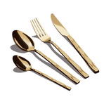 24-Piece Stainless Steel Satin Finish Cutlery Set // Gold