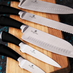 8-Piece Knife Set // Acrylic Stand // Black + Steel