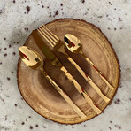 24-Piece Stainless Steel Satin Finish Cutlery Set // Gold