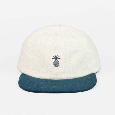 Pineapple Peaked Cap // Natural + Navy