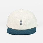 Pineapple Peaked Cap // Natural + Navy