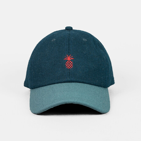 Pineapple Wool Cap // Navy + Emerald