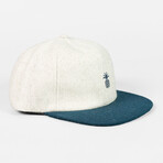 Pineapple Peaked Cap // Natural + Navy
