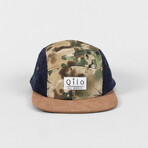 Cardura 5 Panel Cap // Camo + Brown