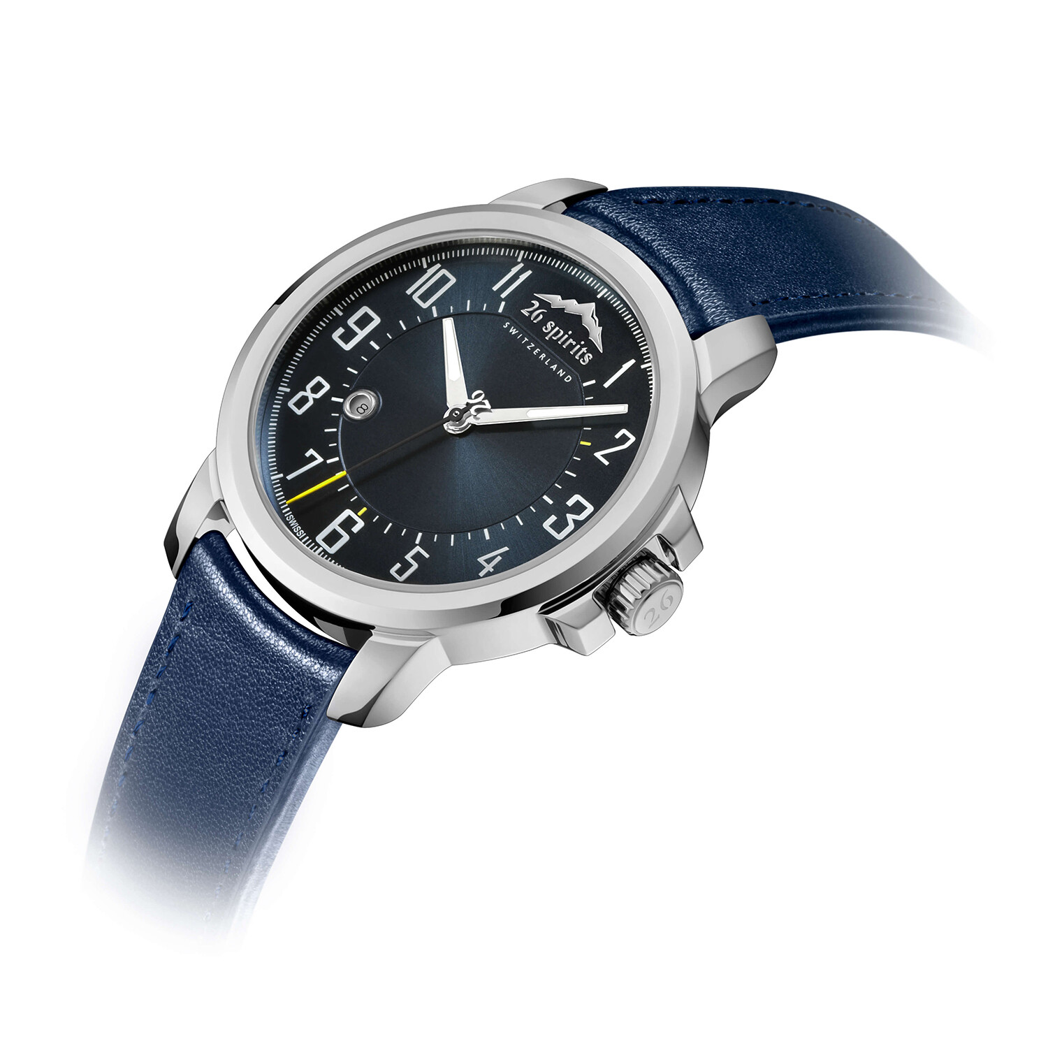 26 Spirits of Switzerland The Elegant Blue Swan Men Swiss Watch 42mm Analog-Quartz Vegan Strap 並行輸入品 26Spirits Blue Swan Quartz ⁄⁄ 97WA214201 - 26 Spirits of