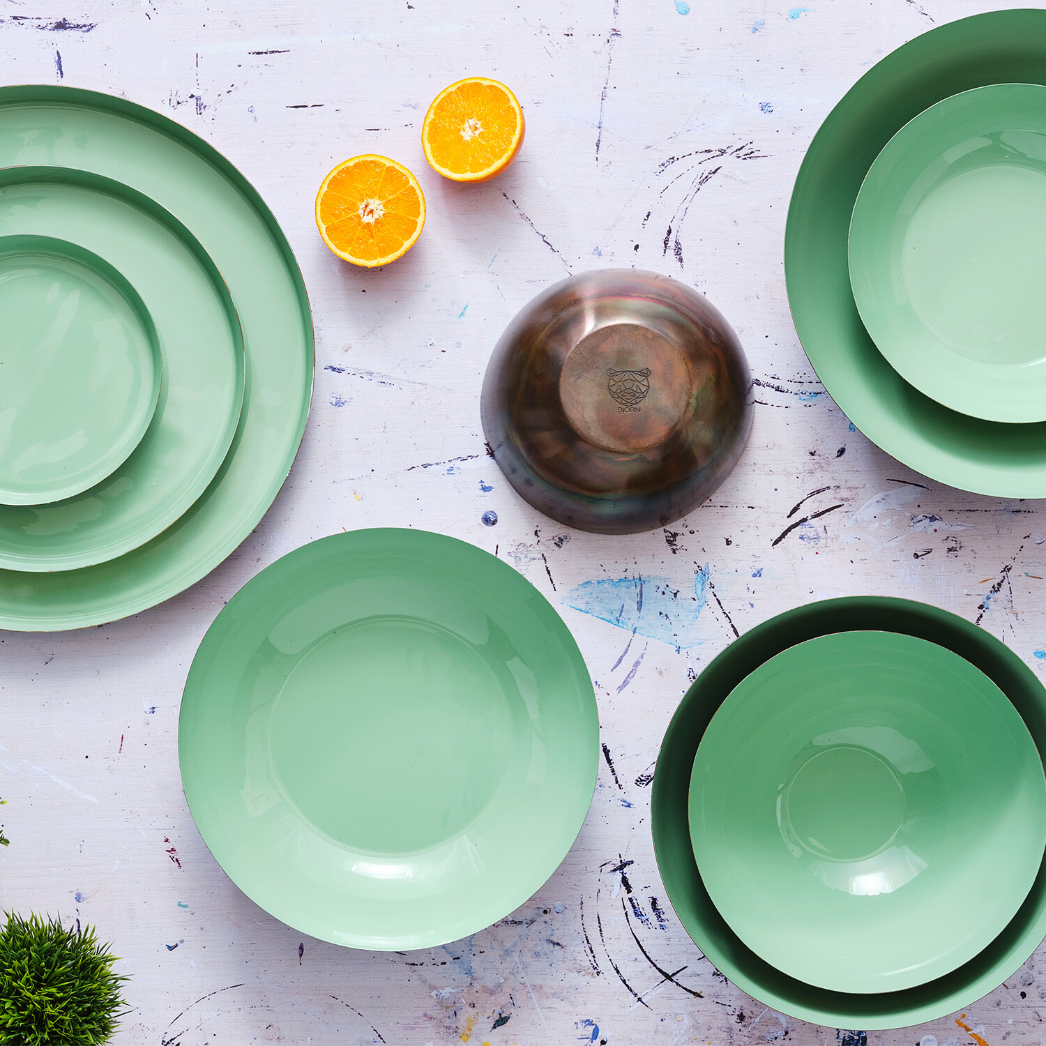 Brass Salad Bowl // Jade (Small) Björn Touch of Modern