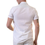 European Premium Quality Short Sleeve Shirt // Solid White + Multicolor (4XL)