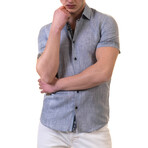 Frank Short Sleeve Button-Up Shirt // Denim Blue (S)