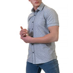 European Premium Quality Short Sleeve Shirt // Grey Black Paisley (S)