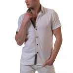 Hayes Short Sleeve Button-Up Shirt // Summer White (M)