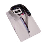 European Premium Quality Short Sleeve Shirt // Solid White + Multicolor (L)