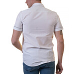 European Premium Quality Short Sleeve Shirt // Solid White + Black & White (US: 36S)