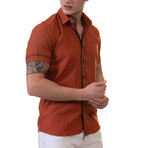 Callan Short Sleeve Button-Up Shirt // Brick + Black (M)