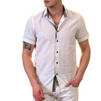 Hayes Short Sleeve Button-Up Shirt // Summer White (5XL)