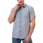 Paisley Short Sleeve Button-Up Shirt // Gray + Black (3XL)
