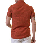 Callan Short Sleeve Button-Up Shirt // Brick + Black (XL)
