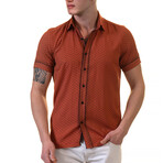 Callan Short Sleeve Button-Up Shirt // Brick + Black (4XL)